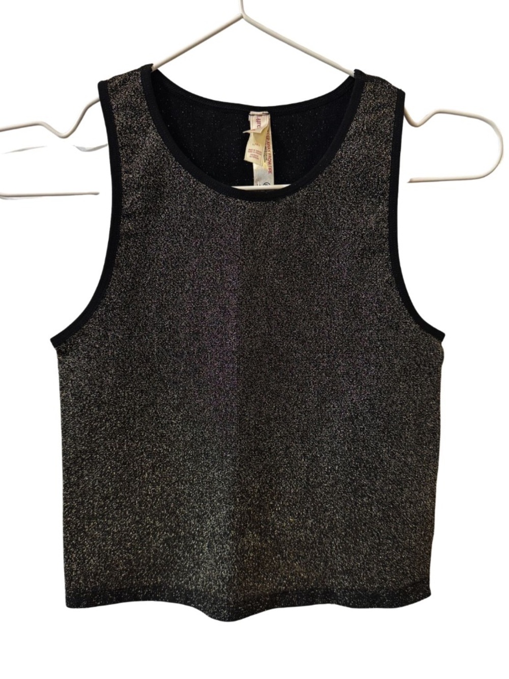 Anthropologie Lyrebird - Black with Gold Shimmer/ Shiny Athletic Tank